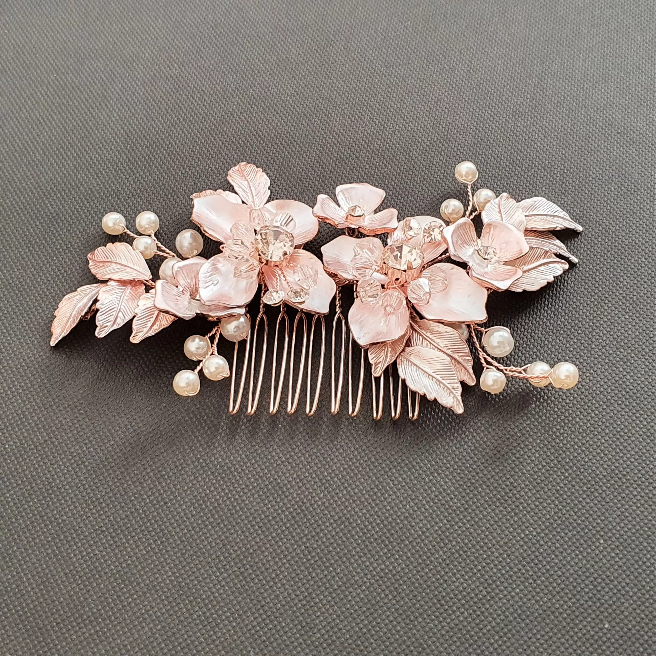 Silver Bridal Hair Comb- Azalea