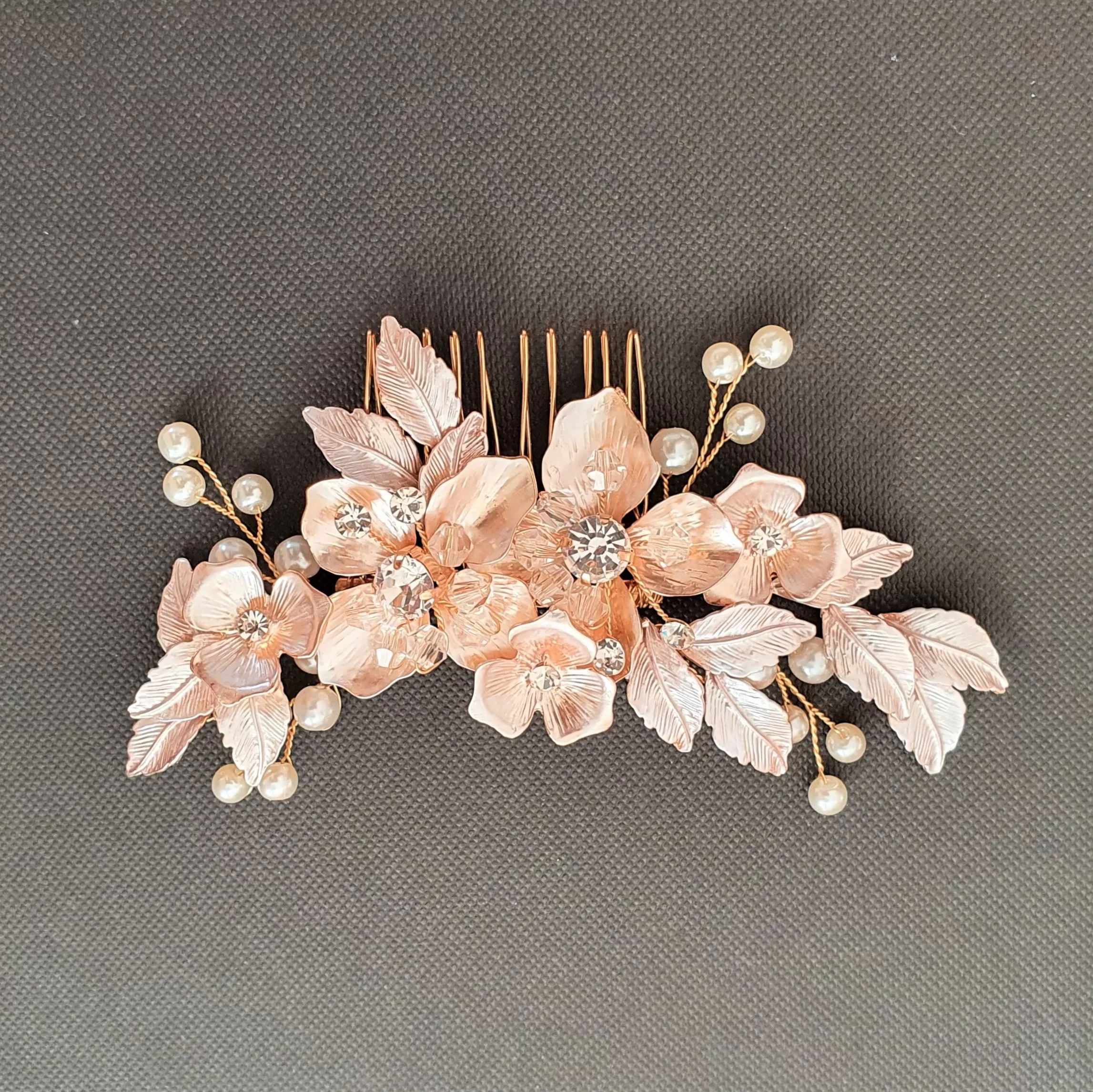 Silver Bridal Hair Comb- Azalea