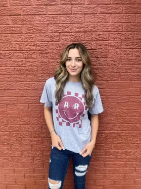 Smiley Checkered Arkansas Tee