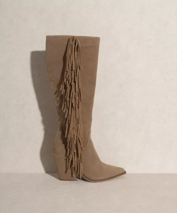 SOMEWHERE OUT WEST - Knee-High Fringe Boots