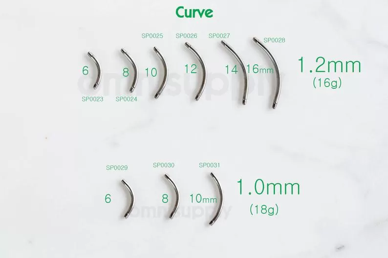 Spiral Circular Twist Labret Piercing Bar Pin Ball Replacement