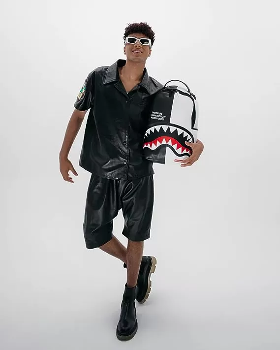 Sprayground Zaino DLXV Bianco Nero Shark