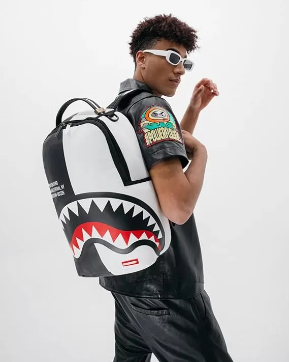 Sprayground Zaino DLXV Bianco Nero Shark