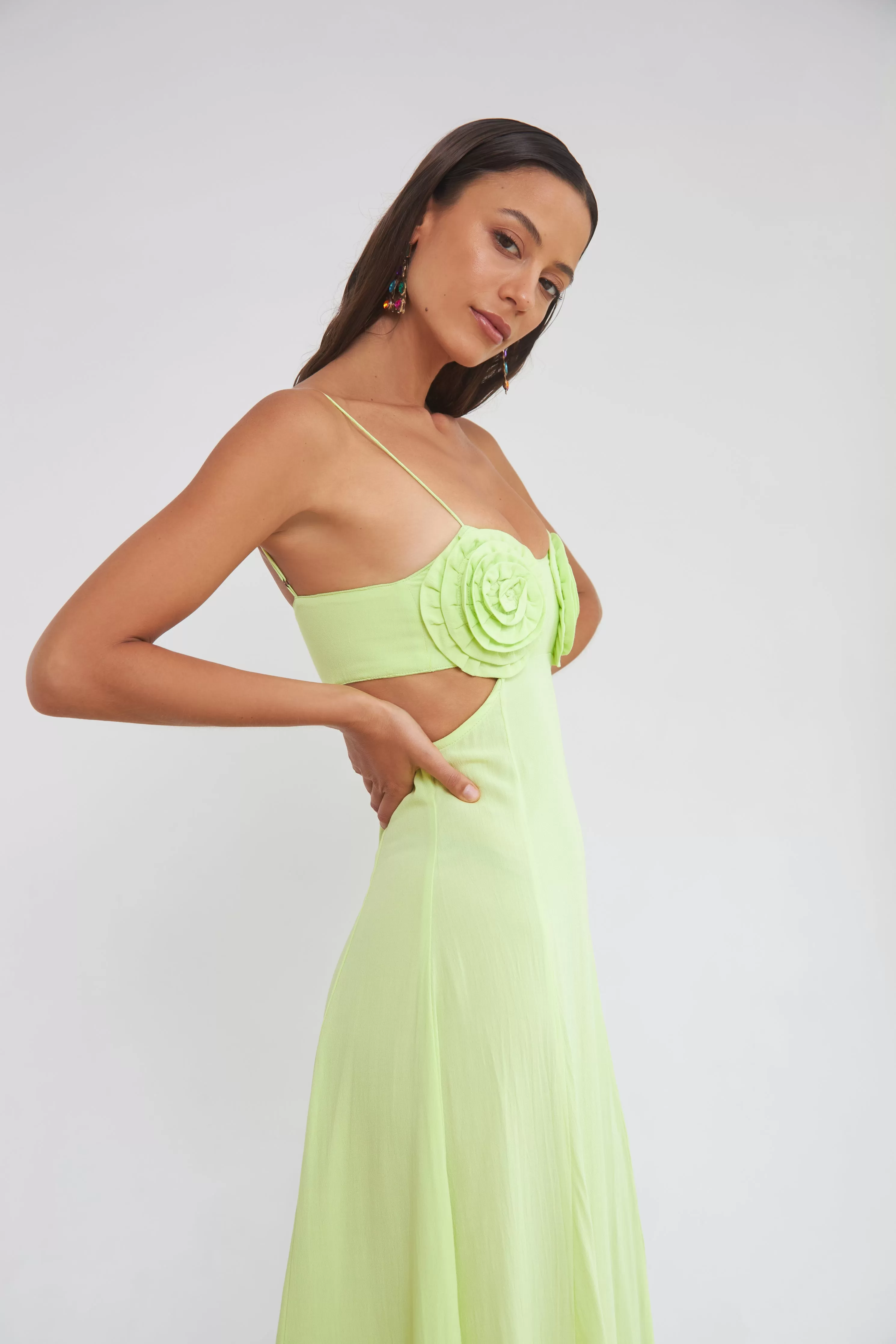 THE AMALFI ROSE DRESS- DAIQUIRI GREEN