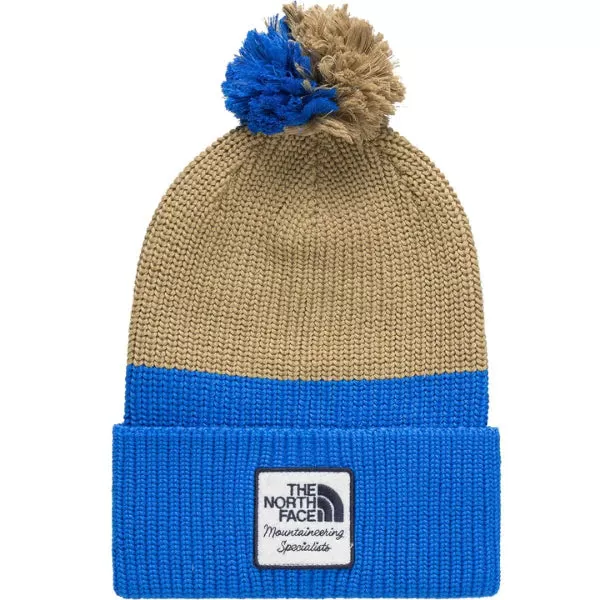 The North Face Heritage Pom Beanie (Unisex) Kelp Tan-Hero Blue