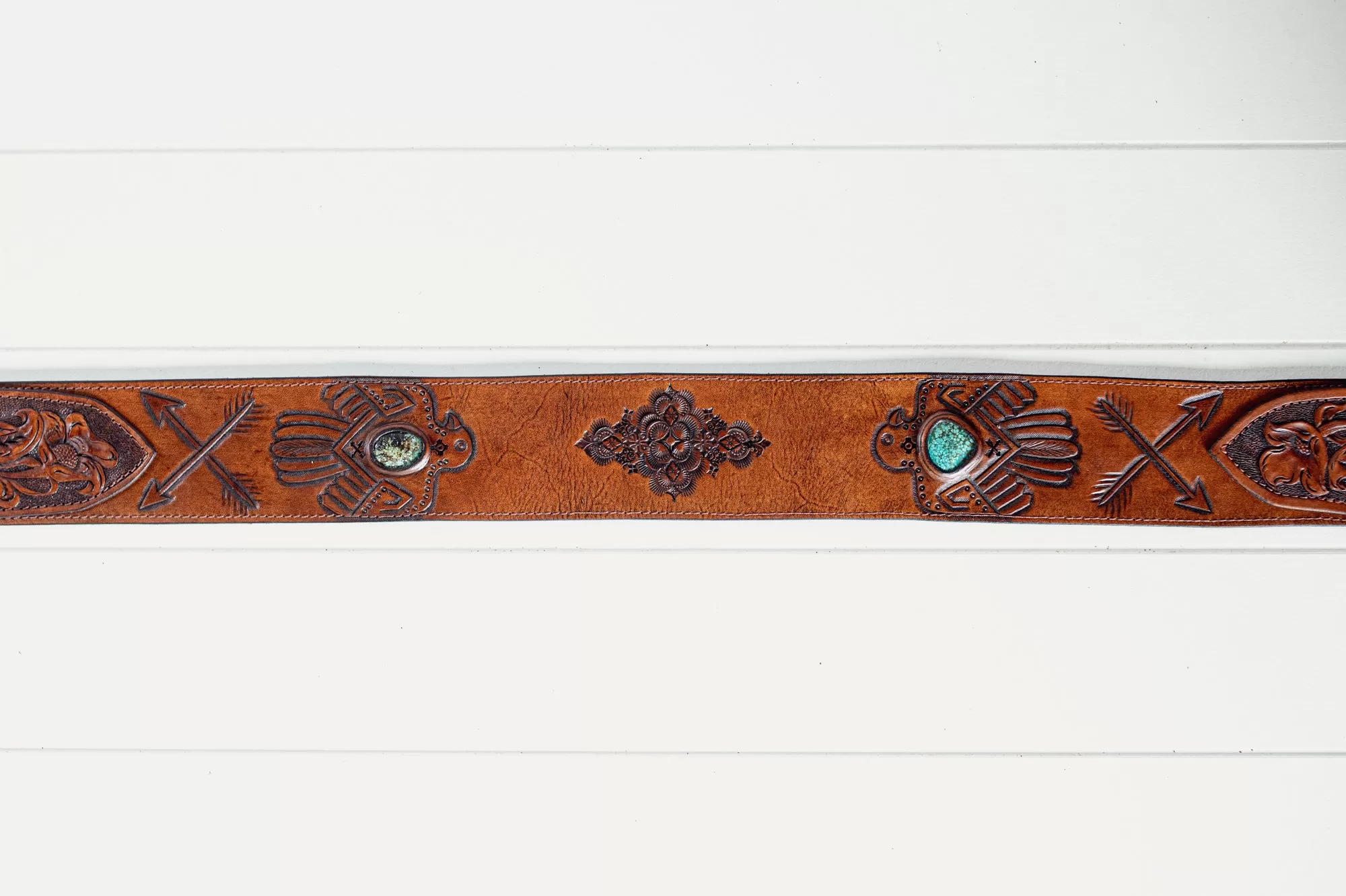 Thunderbird Guitar Strap with Turquoise