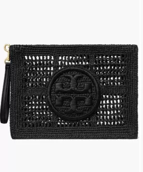 Tory Burch Ella Crochet Wristlet Pouch - Black