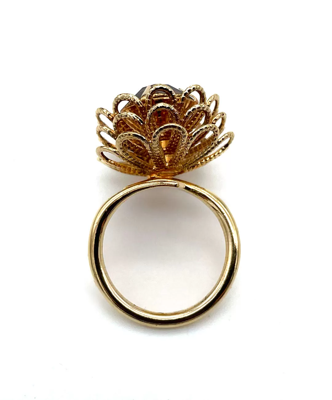 【USA輸入】ヴィンテージ SARAH COV. アンバー フラワー リング/Vintage SARAH COV. Amber Flower Ring