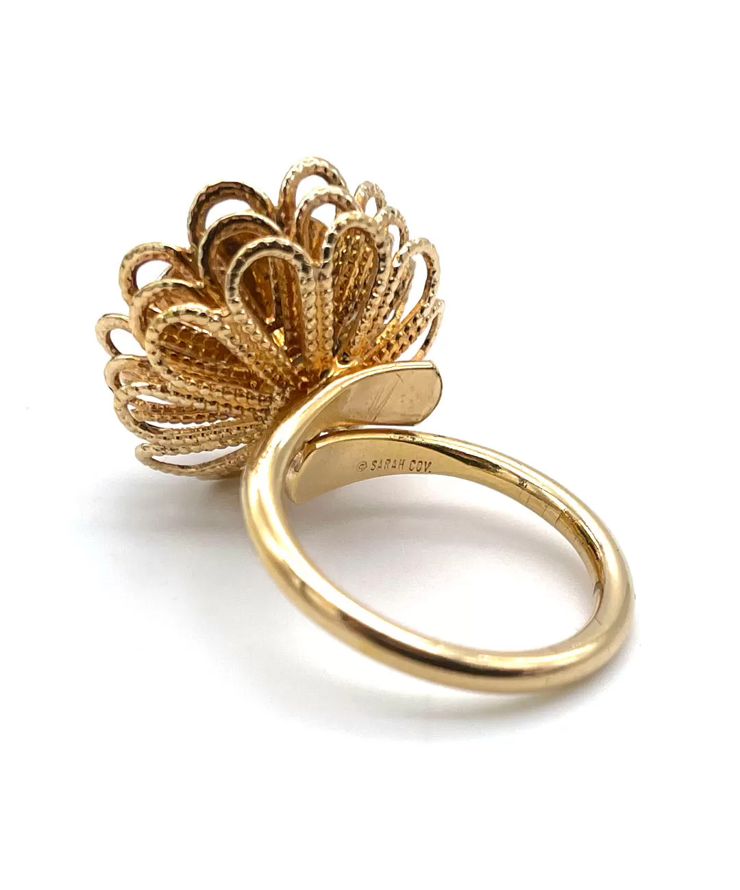 【USA輸入】ヴィンテージ SARAH COV. アンバー フラワー リング/Vintage SARAH COV. Amber Flower Ring