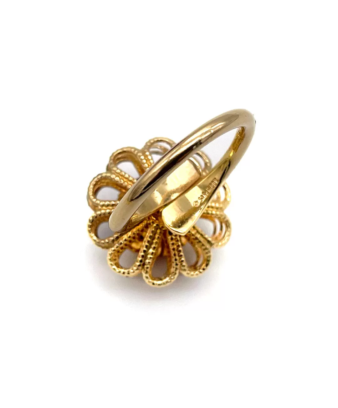 【USA輸入】ヴィンテージ SARAH COV. アンバー フラワー リング/Vintage SARAH COV. Amber Flower Ring