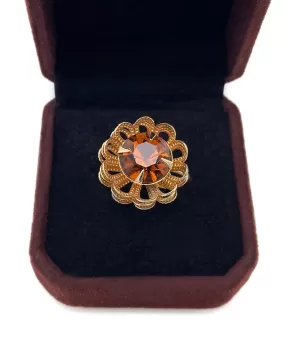 【USA輸入】ヴィンテージ SARAH COV. アンバー フラワー リング/Vintage SARAH COV. Amber Flower Ring