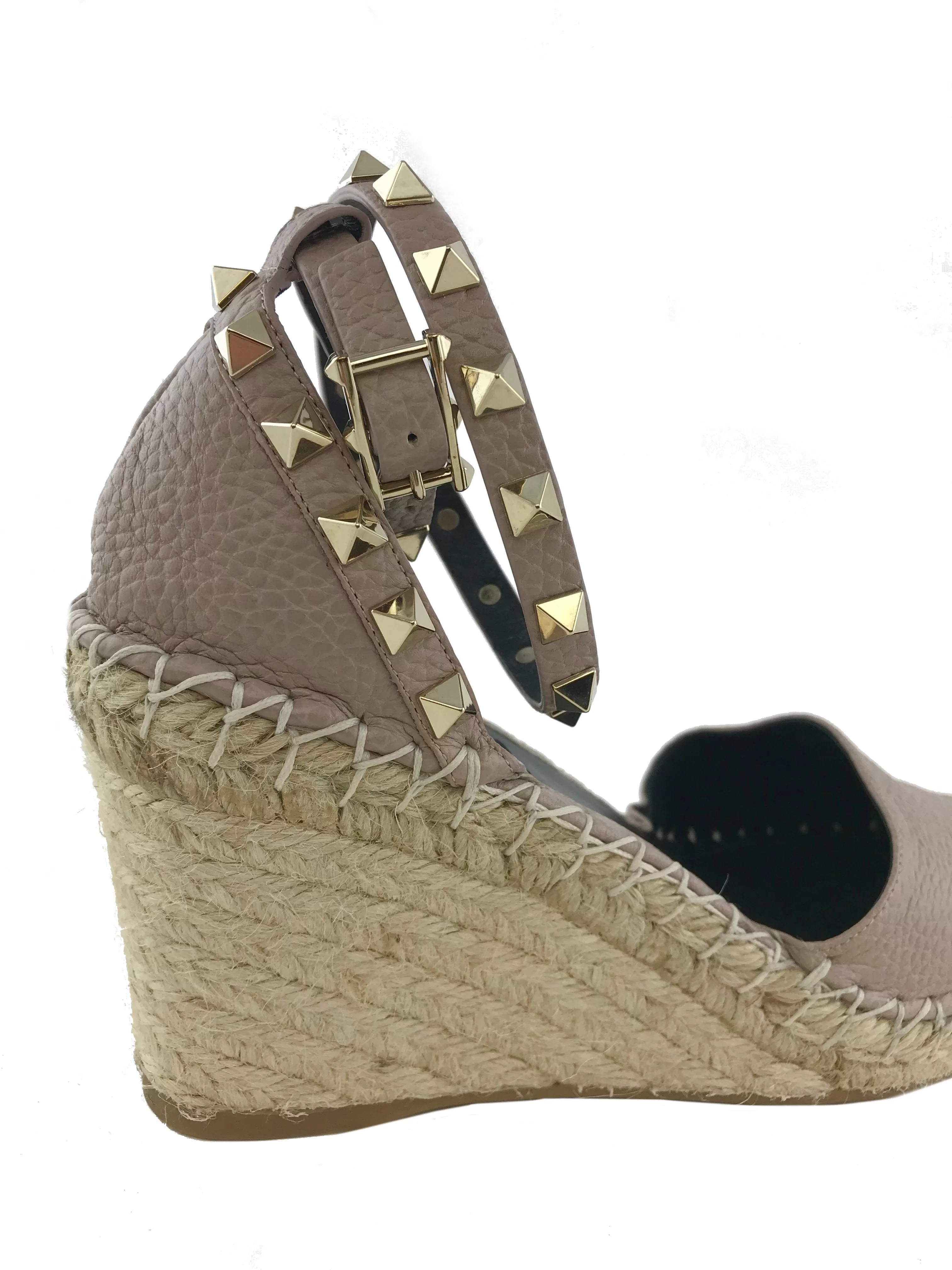 Valentino Rockstud Espadrille Wedges Size 7