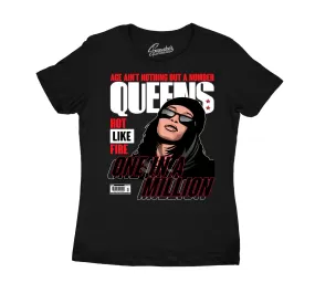 Womens Red Thunder 4 Shirt - Queens - Black