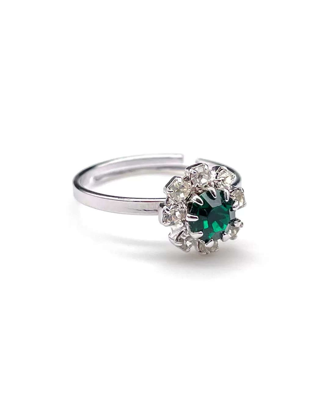 【ドイツ買付】ヴィンテージ SEIBOTH エメラルドグリーン フラワー リング/Vintage SEIBOTH Emerald Flower Ring