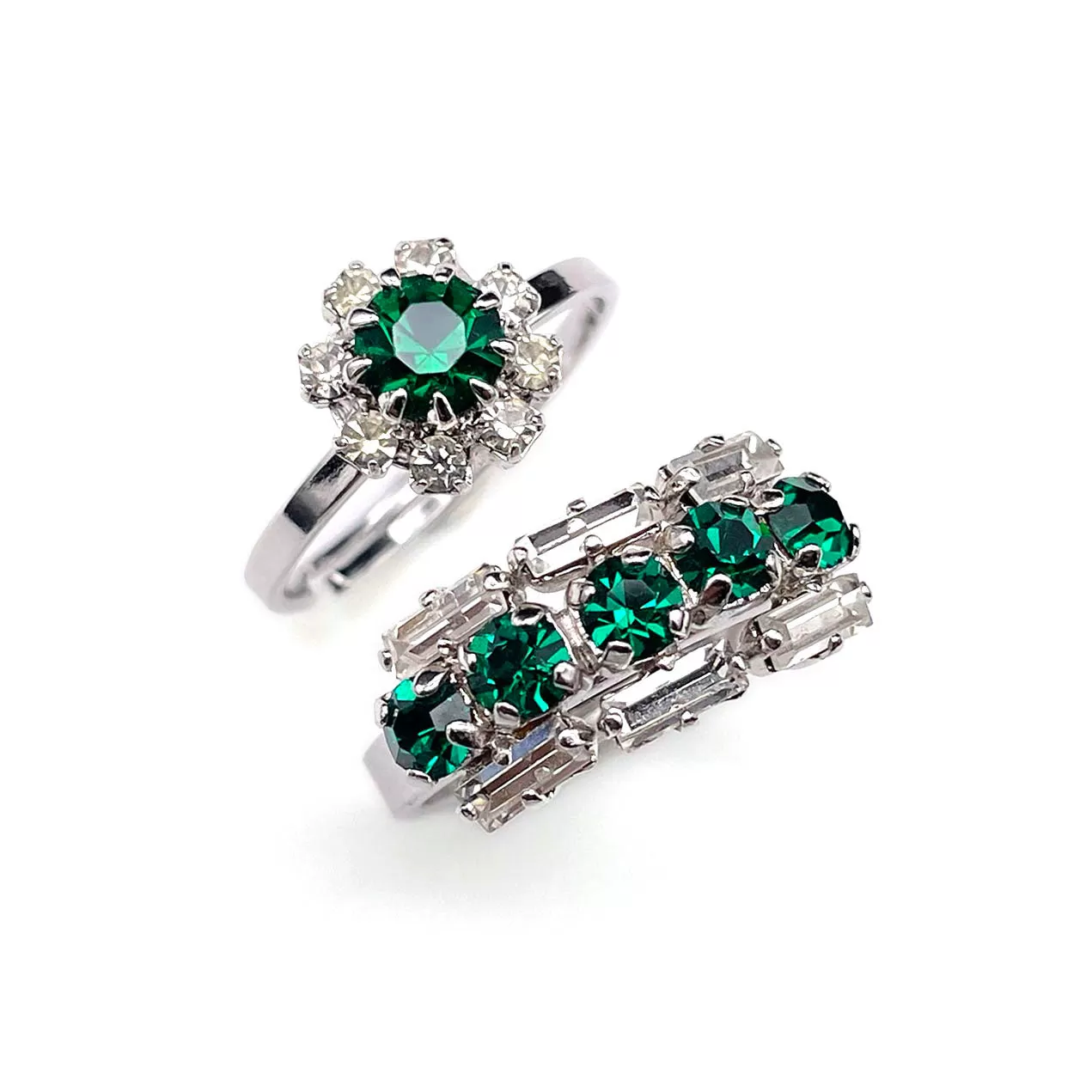 【ドイツ買付】ヴィンテージ SEIBOTH エメラルドグリーン フラワー リング/Vintage SEIBOTH Emerald Flower Ring