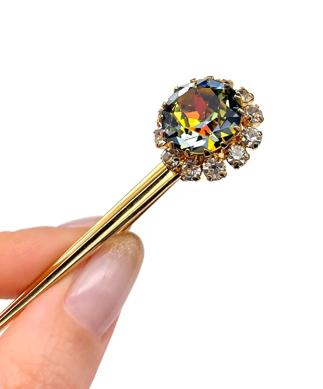 【ドイツ買付】ヴィンテージ SEIBOTH ギブレガラス フラワー スティック ブローチ/Vintage SEIBOTH Gibre Glass Flower Brooch